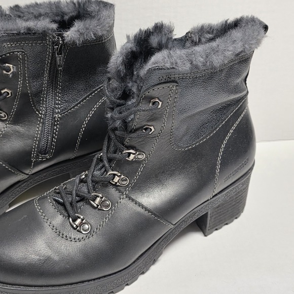 Cougar Dixon Black Leather Waterproof Round Toe Winter Ankle Boot Size 11 - Picture 13 of 16